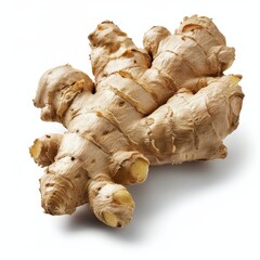 Fresh ginger root isolated on white background.