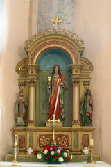 Altar of Saint Barbara in the parish church of the Assumption of the Virgin Mary in Pescenica,...