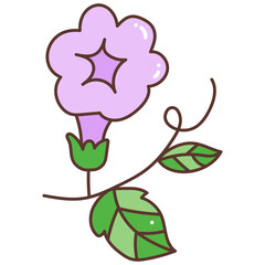  Morning Glory Flowers cute cartoon doodle