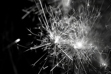 A close up of a firework display with the sparks flying in all directions