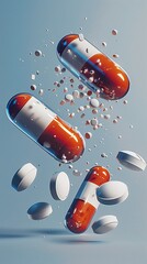 International Day Against Drug Abuse, Illustration of Pills and Capsules