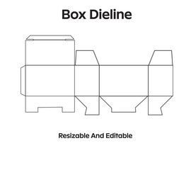 box dieline template, die cut template, box design