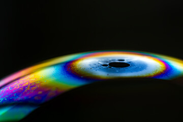 Soap bubble looking like an open eye