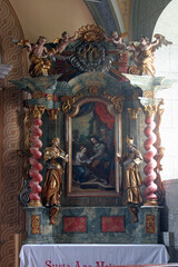 Altar of Saint Anne in the parish church of the Holy Trinity in Klenovnik, Croatia