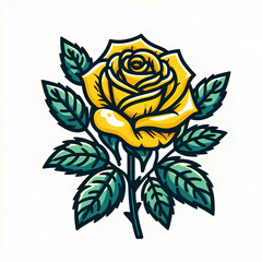 노란색 장미 일러스트