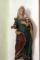 Virgin Mary, statue on the Main altar in Parish Church of  Saint Emeric in Kostel, Croatia