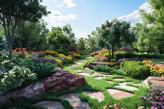 Garden Landscape Design Rendering - Visualizing Your Dream Outdoor Space