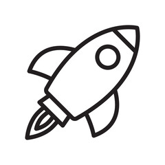 Rocket icon. Simple rocket sign. Rocket launched vector icon.