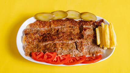 Beef portion doner kebab top view	
