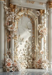 Elegant White & Pink Floral Archway for Weddings