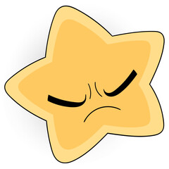 yellow star with an angry face