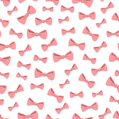 Pink coquette bows - seamless vector pattern