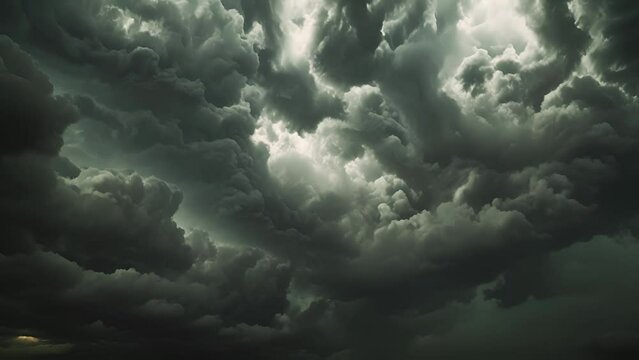 The rounded pockmarked clouds add intrigue to the stormy atmosphere.