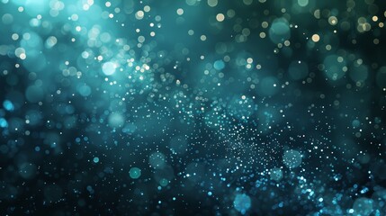 Fototapeta premium Mesmerizing display of teal light bokeh, capturing the tranquil essence of a shimmering aquatic dreamscape. Generative Ai