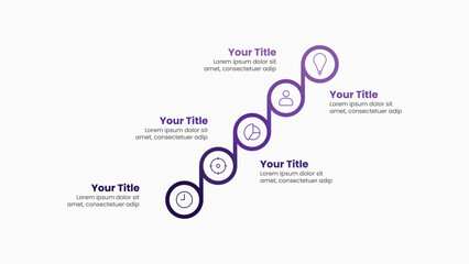 Modern infographic template with 6 options. Business presentation with icon. Circular business workflow for pitch deck.