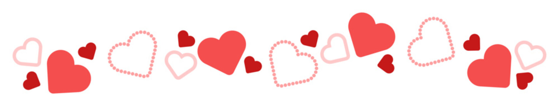 Red header red heart shape love banner border Illustration vector