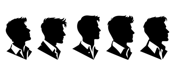 Man side view profile wearing Shirt silhouette black filled vector Illustration icon