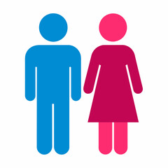 A Man And A Lady Toilet Icon On White Background Silhouette