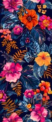 "Bright neon patterns inspired by 1980s retro design"