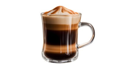 Ai generative Caramel Macchiato coffee cup which isolated on a white background.suitable for use as images in designs.