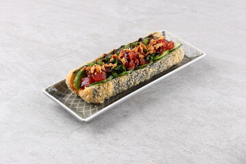 Fried Sushi Roll Brazilian style. Sushi dog