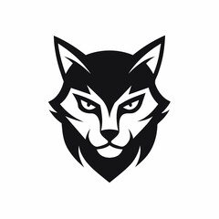 Fototapeta na wymiar a minimalist Animal logo vector art illustration with an angry cat icon
