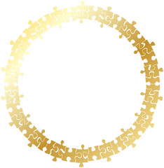 gold puzzle circle