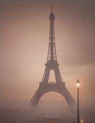 A fantastic tower in the fog.