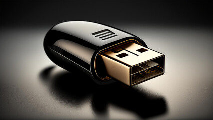 usb flash drive on black