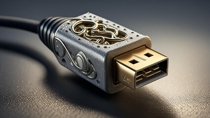 close up of a fantasy usb cable