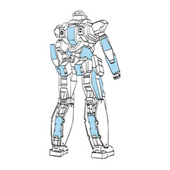 robot line draw vector