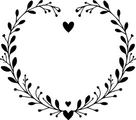 Minimal style wreath png.  Floral wreath png. Floral frame png. Transparent background