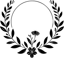 Minimal style wreath png.  Floral wreath png. Floral frame png. Transparent background