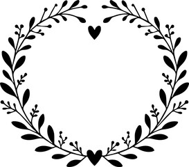 Minimal style wreath png.  Floral wreath png. Floral frame png. Transparent background