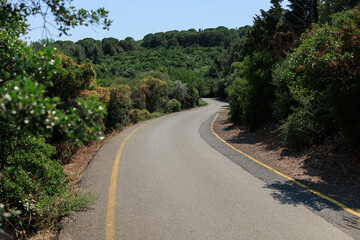 Beautiful cityscape, public place, city streets and roads in Turkey, on a summer day
