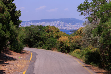 Beautiful cityscape, public place, city streets and roads in Turkey, on a summer day