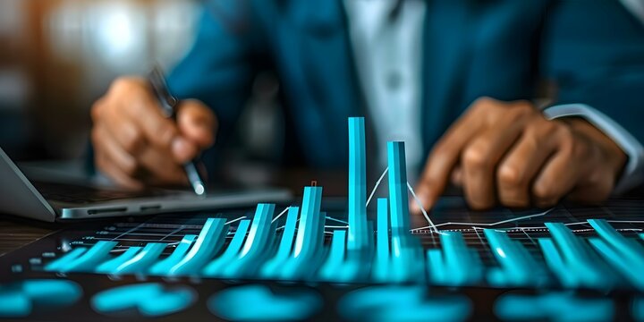 Analyzing Financial Data at Desk for Investment and Business Planning. Concept Financial Analysis, Investment Planning, Business Strategy, Desk Workspace, Data Interpretation