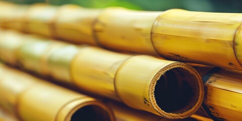 Fototapeta premium pile of dry light brown bamboo