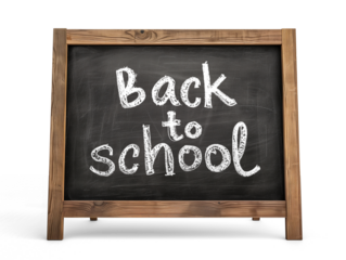 Back to school blackboard isolated on transparent background