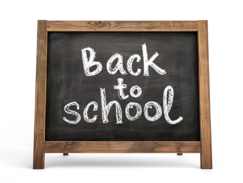 Back to school blackboard isolated on transparent background