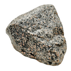 Fototapeta premium A single, gray, speckled rock isolated on a black background.