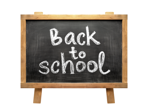Back to school blackboard isolated on transparent background
