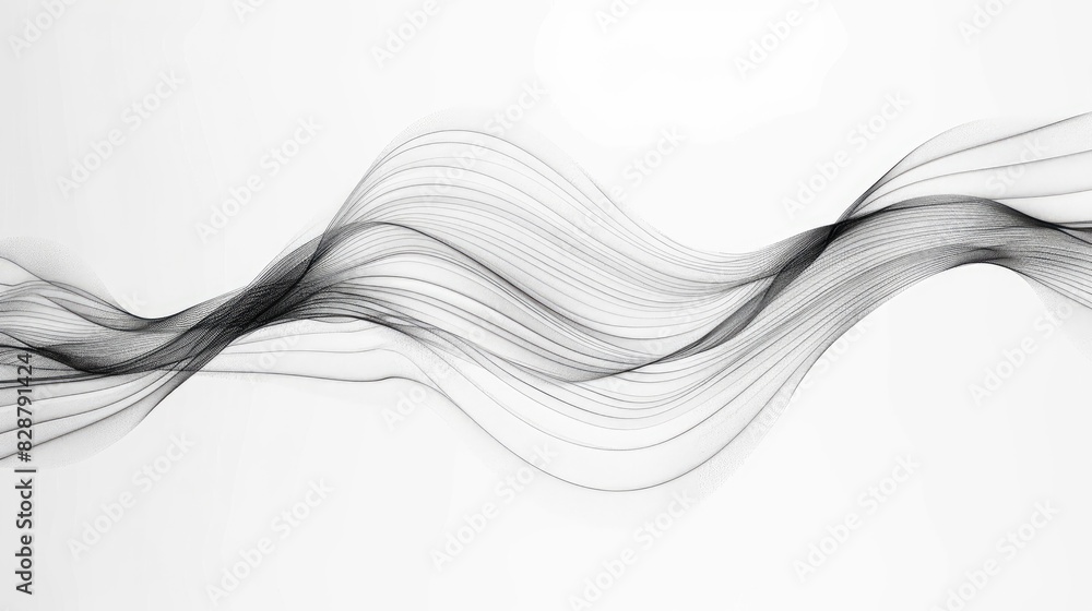 Aufkleber abstract black wave lines on a white background, creating an elegant and dynamic design perfect for 