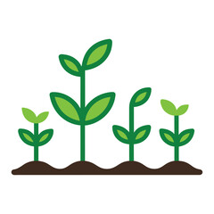 Set of Sprout growing out from soil line icon. linear style sign Growing plant with root vector icon. Gardening on white background