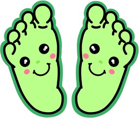 발바닥 발가락 발 환경구성 표시 일러스트