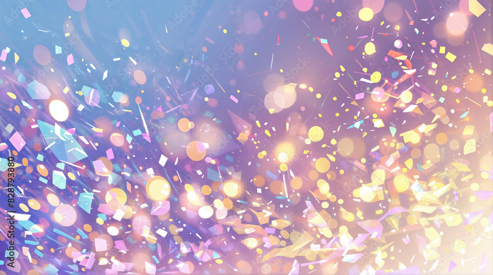 Poster abstract sparkling background with sparkles, glowing lights, circles with blue tones. bokeh effect. 