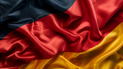 Obraz premium Silk fabric background waving vibrant black red yellow Germany flag colors, symbol national pride, German national culture
