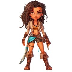Obraz premium fantasy cartoon townfolk for game