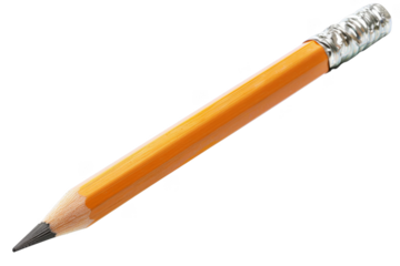 Pencil, isolated on solid white background, PNG di-cut style, realistic photo style, object as model