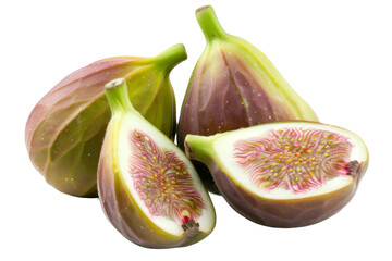 Climbing fig, isolated on solid white background, PNG di-cut style, realistic photo style, object as model